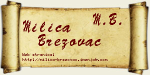 Milica Brezovac vizit kartica